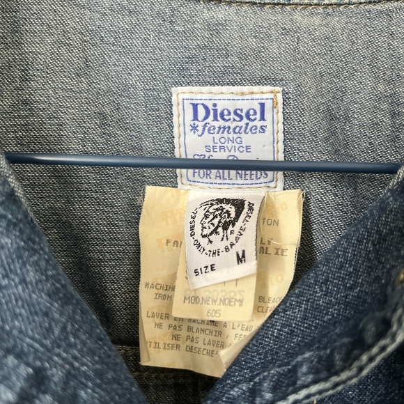 Diesel Vintage Denim Sleeveless Lightweight Jean Vest Top Button-down Shirt M - Picture 4 of 6